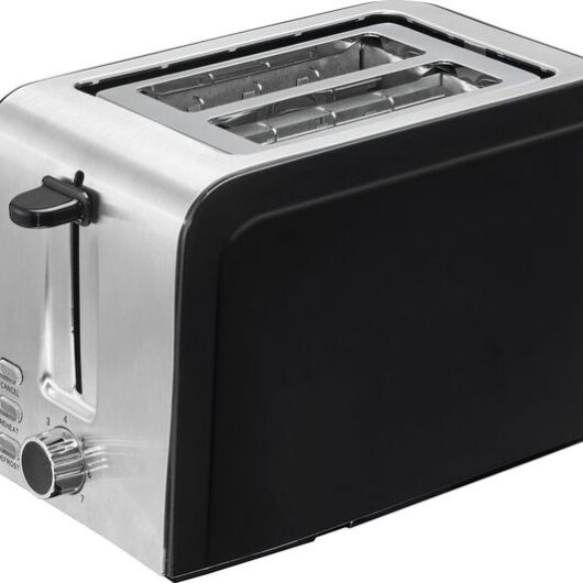 LOGIK L02TSS17 2-Slice Toaster - Black & Stainless Steel