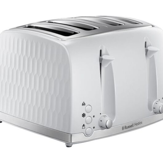 RUSSELL HOBBS Honeycomb 4-Slice Toaster - White