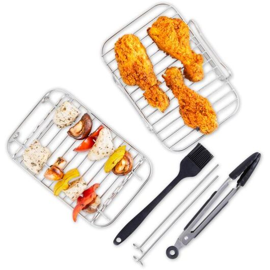 TOWER T843096 8-piece Air Fryer Accessories Set - Silver & Black