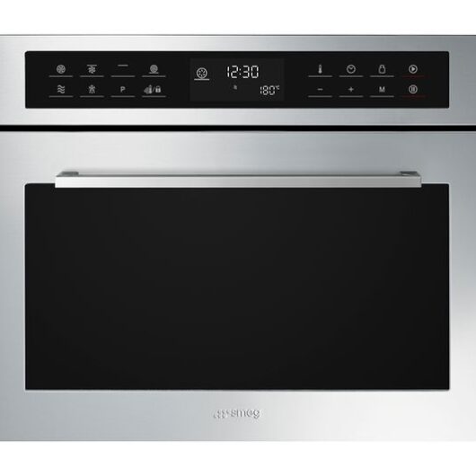 SMEG Cucina SF4400MCX1 Built-in Compact Combination Microwave - Stainless Steel