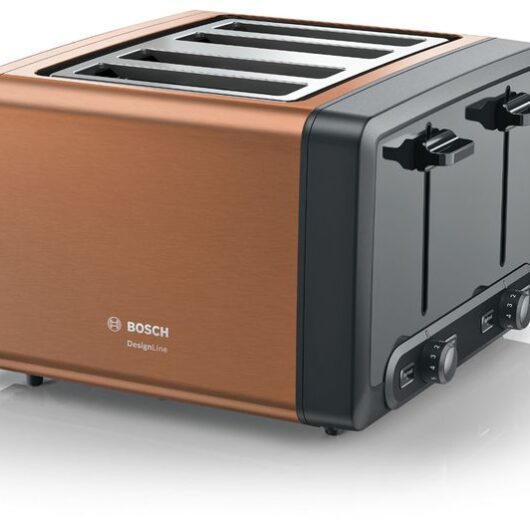 BOSCH DesignLine Plus TAT4P449GB 4-Slice Toaster - Copper