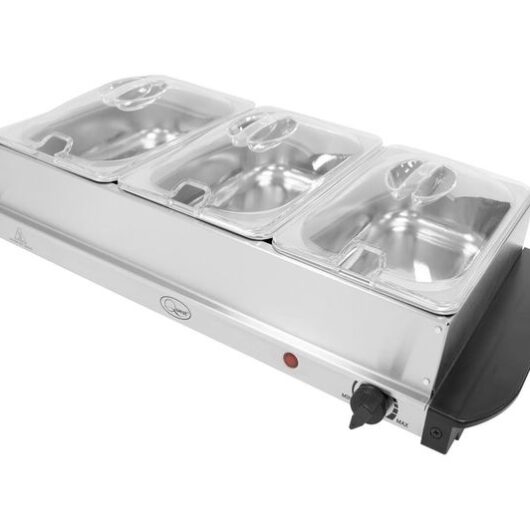 QUEST Electric Buffet Server & Warming Tray - Silver