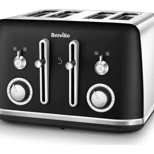 BREVILLE Mostra VTR047 4-Slice Toaster - Black & Chrome