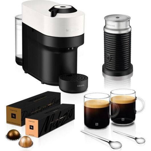 NESPRESSO by Krups Vertuo Pop Barista Bundle XN920141 Smart Coffee Machine - Coconut White