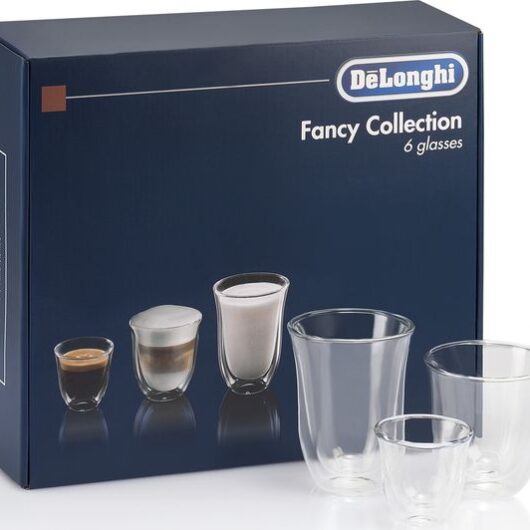 DELONGHI Fancy Collection DLKC302 Double Wall Coffee Glasses - Set of 6