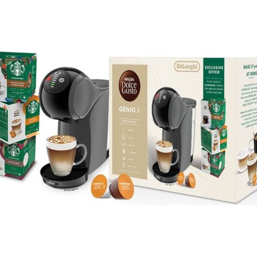 DOLCE GUSTO by De'Longhi Genio S EDG226.AF Automatic Coffee Machine & Starbucks Flavoured Coffee Bundle - Anthracite