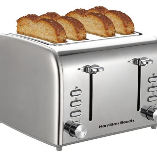 HAMILTON BEACH Rise HB5729 4-Slice Toaster - Silver