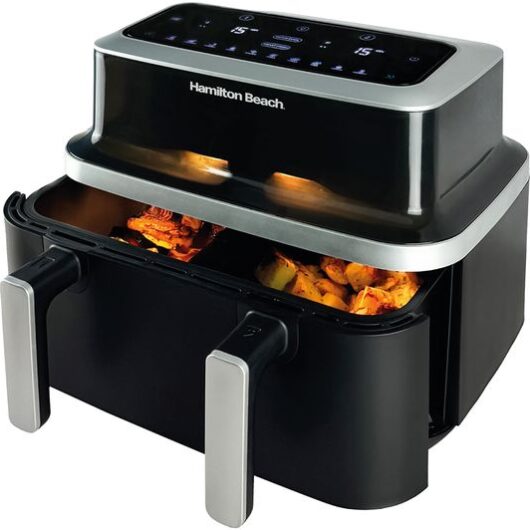 HAMILTON BEACH VisionCook HB700VCGS Dual Air Fryer - Black & Silver