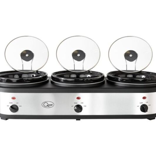 QUEST 16530 Slow Cooker & Buffet Server - Silver & Grey