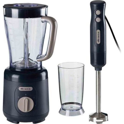 ARIETE Breakfast Jug Blender & 3-in-1 Hand Blender Bundle - Dark Grey