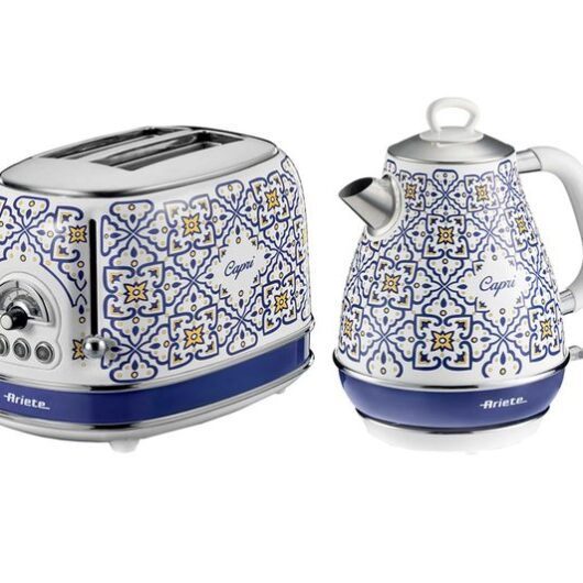 ARIETE Capri ARPK54 4-Slice Toaster & Kettle Bundle - Blue & White