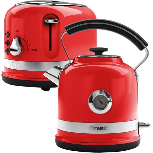 ARIETE Moderna ARPK30 2-Slice Toaster & Traditional Kettle Bundle - Red