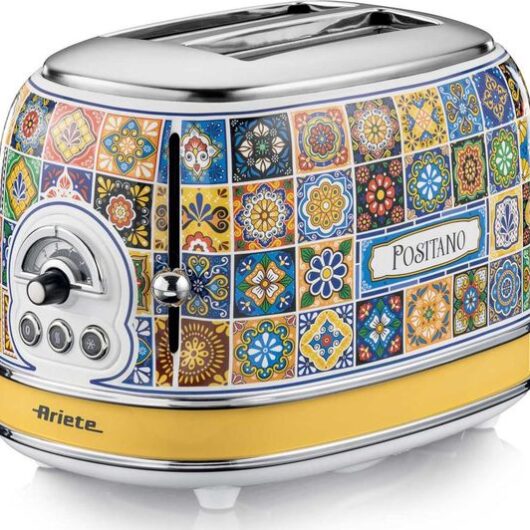 ARIETE Positano 0155/1P 2-Slice Toaster - Yellow & Blue