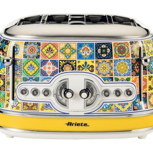 ARIETE Positano 0156/0P 4-Slice Toaster - Yellow & Blue