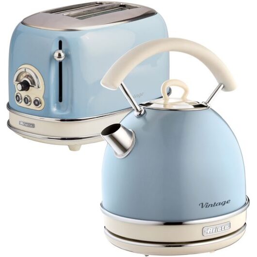 ARIETE Vintage ARPK12 2-Slice Toaster & Traditional Kettle Bundle - Blue