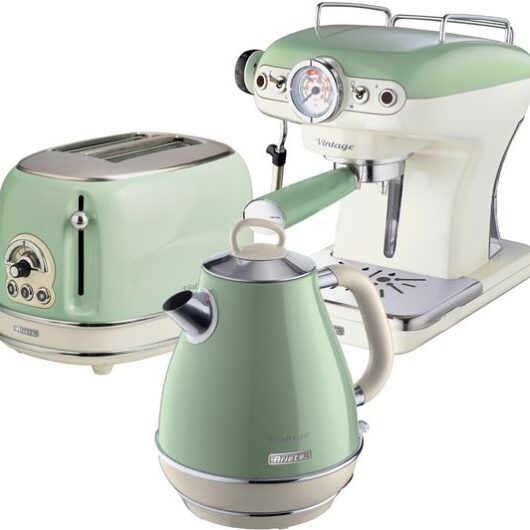 ARIETE Vintage ARPK5 Coffee Machine, Toaster & Kettle Bundle - Green