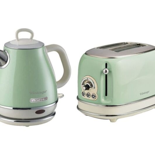 ARIETE Vintage ARPK71 2-Slice Toaster & Kettle Bundle - Green