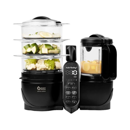 Babymoov Nutribaby Plus Xl Black Edition 6 In 1 Baby Food Processor/blender/steamer/steriliser