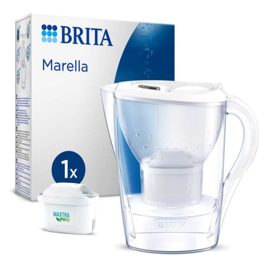 Brita Marella Water Filter Jug White (2.4L) Incl 1X Maxtra Pro All-In-One Cartridge