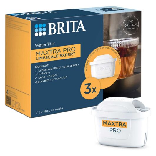 Brita Maxtra Pro Limescale Expert Water Filter Cartridge 3 Pack - Original Refill For Ultimate Appliance Protection