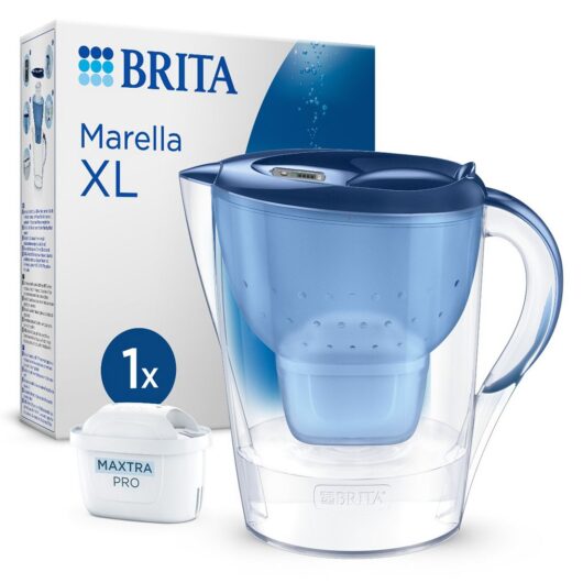 Brita Water Filter Jug Marella Xl Blue 3.5L With Maxtra Pro Pure Performance Cartridge