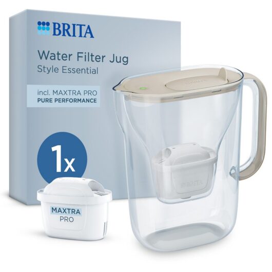 Brita Water Filter Jug Style Essential Sand With Maxtra Pro Cartridge