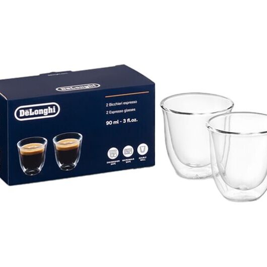 DELONGHI DLSC310 Double Wall Espresso Glasses - Pack of 2