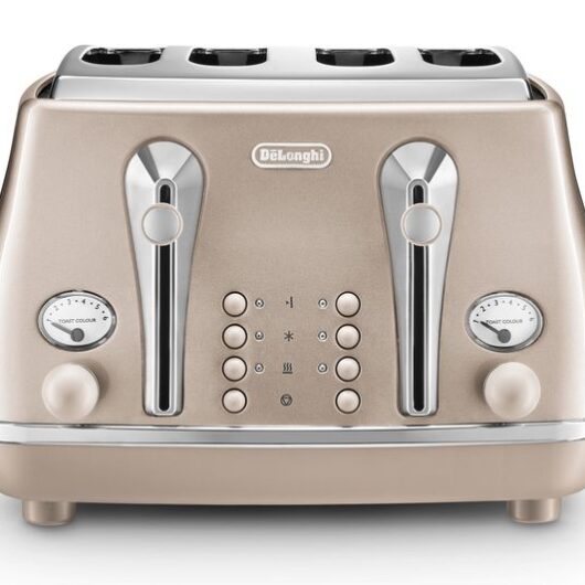 DELONGHI Icona Metallics CTOT4003.BG 4-Slice Toaster - Beige