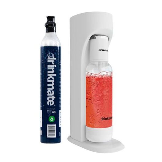DRINKMATE OmniFizz Sparkling Water Maker with 1 CO2 Cylinder - Classic White
