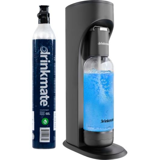 DRINKMATE OmniFizz Sparkling Water Maker with 1 CO2 Cylinder - Matte Black