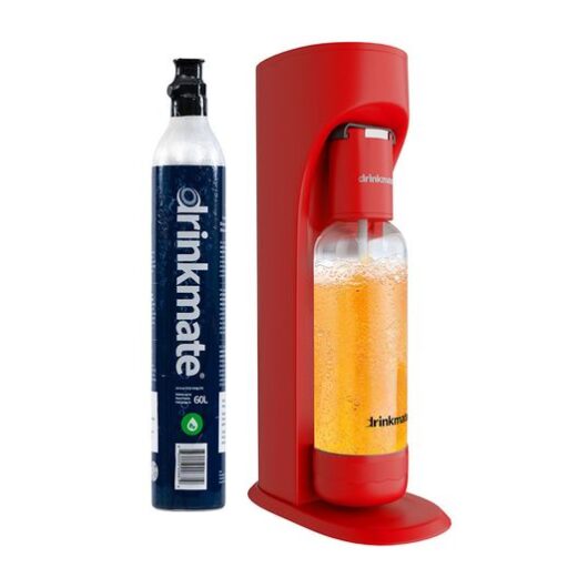 DRINKMATE OmniFizz Sparkling Water Maker with 1 CO2 Cylinder - Royal Red