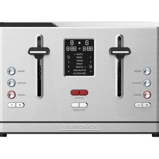 GASTROBACK Design Digital 62396 4-Slice Toaster - Silver