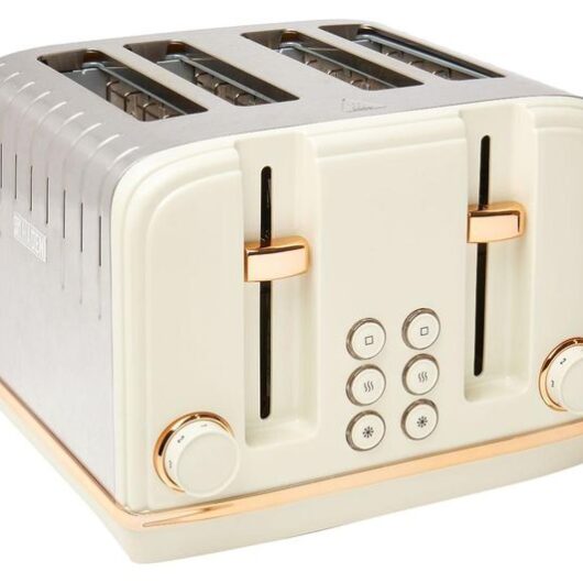 HADEN Salcombe 198785 4-Slice Toaster - Cream & Copper