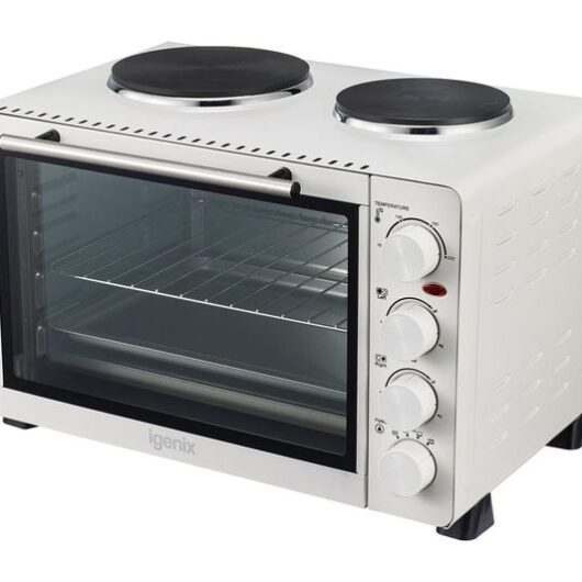 IGENIX IG7130 Electric Mini Oven - White & Black