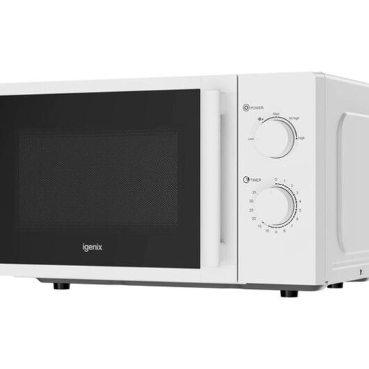 IGENIX IGMS0820MSSW Compact Solo Microwave - White