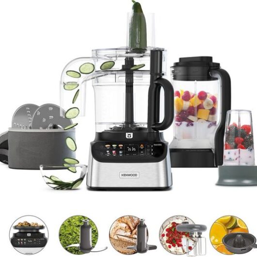 KENWOOD Multipro One Touch FDM73.850SS Food Processor - Black & Stainless Steel