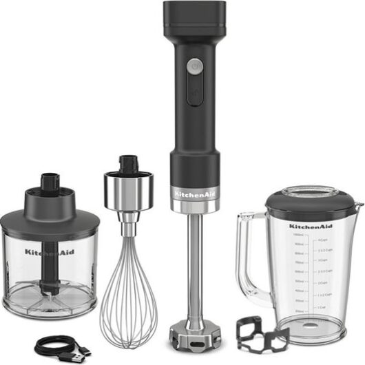 KITCHENAID Go 5KHBRV75BM Cordless Hand Blender - Black