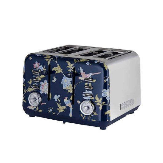Laura Ashley 4 Slice Toaster Elveden Blue Silver