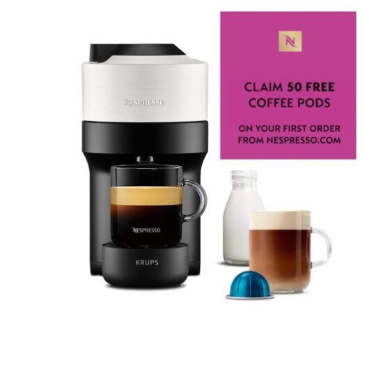 NESPRESSO by Krups Vertuo Pop XN920440 Smart Coffee Machine - White