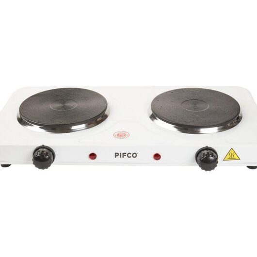 PIFCO 204776 Double Electric Hot Plate - White