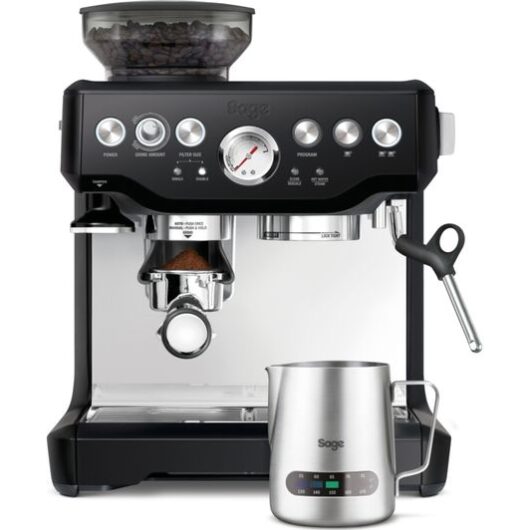 SAGE the Barista Express SES875 Bean to Cup Coffee Machine with Milk Jug - Black Truffle