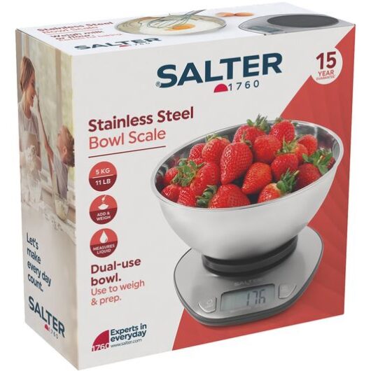 SALTER Kitchen Scale with Bowl - Silver