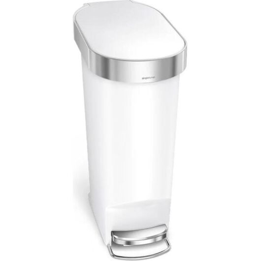 SIMPLEHUMAN CW1392 40-litre Slim Rectangular Pedal Bin - White