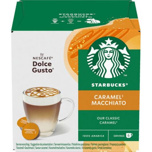 STARBUCKS Dolce Gusto Caramel Macchiato Coffee Pods - Pack of 12
