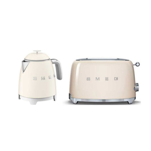 Smeg 50's Style Mini Kettle And 2 Slice Toaster In Cream