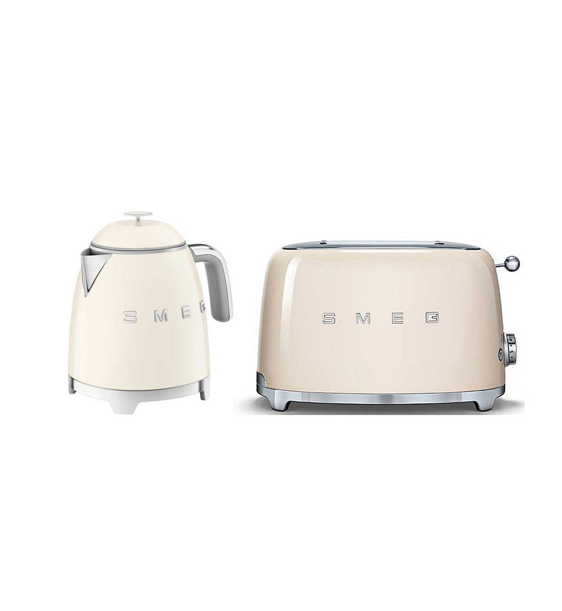 Smeg 50's Style Mini Kettle And 2 Slice Toaster In Cream