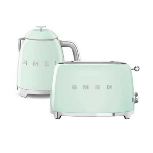 Smeg 50's Style Mini Kettle And 2 Slice Toaster In Pastel Green