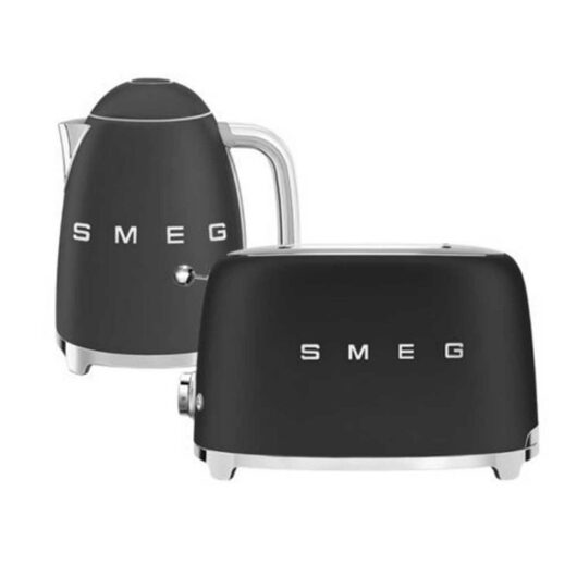 Smeg Kettle And 2 Slice Toaster In Black