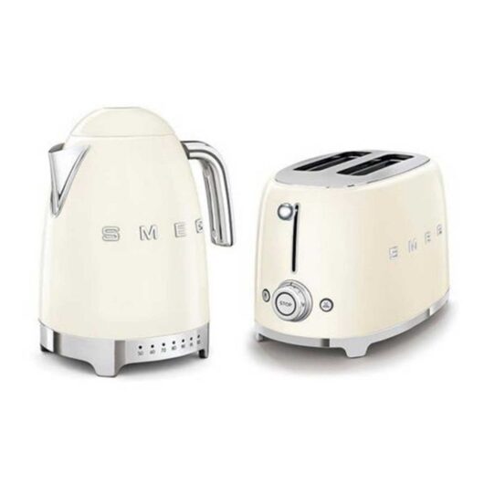 Smeg Kettle And 2 Slice Toaster In Cream