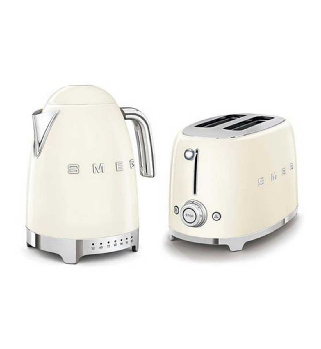 Smeg Kettle And 2 Slice Toaster In Cream
